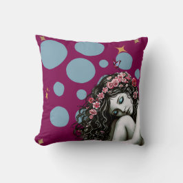 Blumenmaske - Portrait "Whimsical Nature" Kissen