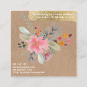 Blumenmaske Quadratische Visitenkarte (Rückseite)