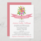 Blumenmason Jar Bridal Einladungen (Vorne/Hinten)