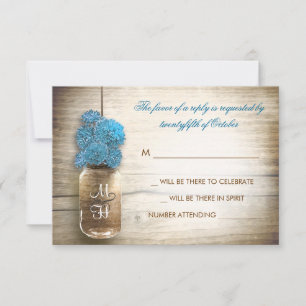 Blumenmason jar Hochzeit RSVP Karten