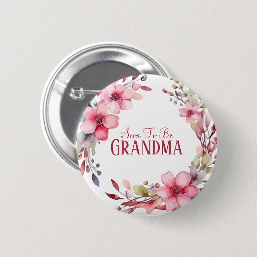 Blumenmassage Großmutter als Baby-Dusche Button (Vorne & Hinten)