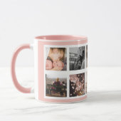 Blumenmatte Rosa MUM Custom Multi Foto Mama Tasse (Links)
