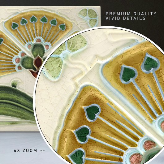 Blumenmauerdekor Jugendstil Vintager Deko Fliese