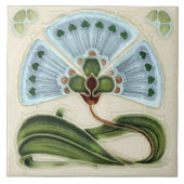 Blumenmauerdekor Jugendstil Vintager Deko Fliese (Vorderseite)