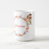 Blumenmaus Tasse mit Individuelle Name (Mittel)