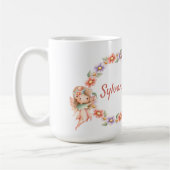 Blumenmaus Tasse mit Individuelle Name (Links)
