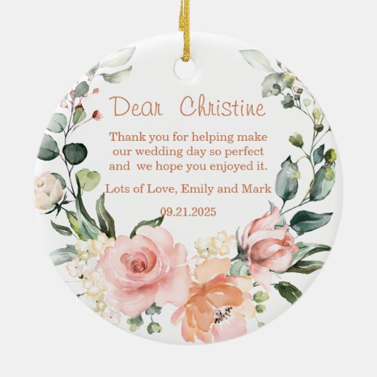 Blumenmäuse Danke Keramik Ornament (Hinten)