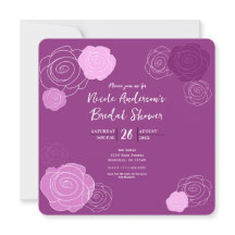 Blumenmauve Lila Brautdusche Einladungen