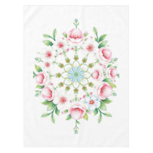 Blumenmedaillon Pastell-Oster-Tischdecke Tischdecke