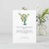 Blumenmediterranes Brautparty Vielen Dank Einladung (Stehend Vorderseite)
