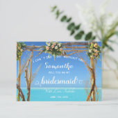 Blumenmeer Summer Beach Hochzeitstag Arch Bridesma Einladung (Stehend Vorderseite)