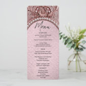 Blumenmenü der rosa Blume Menükarte (Stehend Vorderseite)