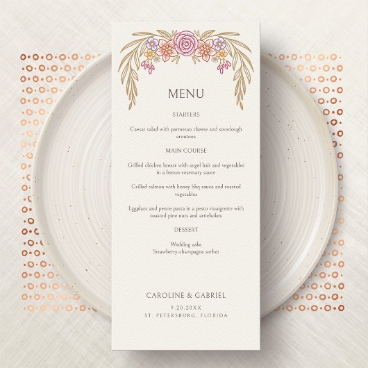 Blumenmenü für Herbst-Wildblumen