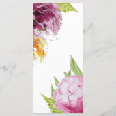 Blumenmenü für Wasserfarben Menükarte (Rückseite)