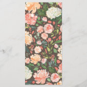 Blumenmenü im Frühling und Pfirsichfarben Menükarte (Rückseite)