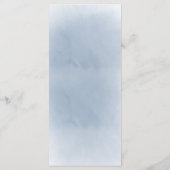 Blumenmenü in Aquarellblau Menükarte (Rückseite)