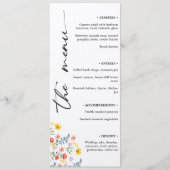 Blumenmenü mit Minimalistischer vertikaler Schrift Menükarte (Vorderseite)