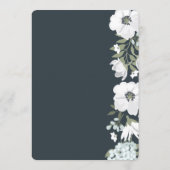 Blumenmenü mit weißen Blume Menükarte (Rückseite)