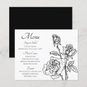 Blumenmenü Schwarz-weiße Rose Blume Hochzeit (Vorne/Hinten)