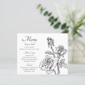 Blumenmenü Schwarz-weiße Rose Blume Hochzeit (Stehend Vorderseite)
