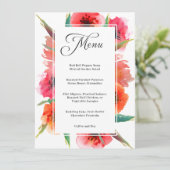 Blumenmenüs mit roten gestrichenen Poppies Menükarte (Stehend Vorderseite)