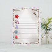 Blumenmerkblatt Briefbogen (Stehend Vorderseite)