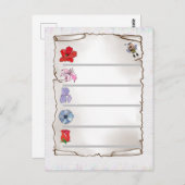 Blumenmerkblatt postkarte (Vorne/Hinten)