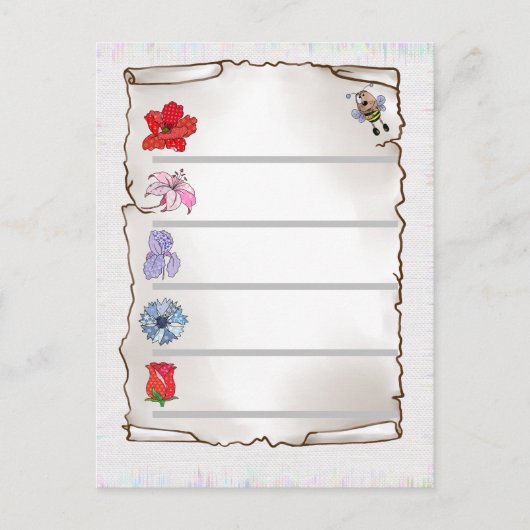 Blumenmerkblatt postkarte (Vorderseite)