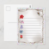 Blumenmerkblatt postkarte (Vorne/Hinten)