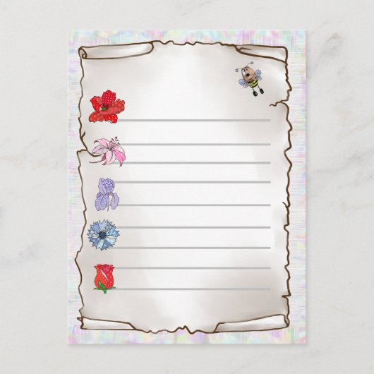 Blumenmerkblatt postkarte (Vorderseite)