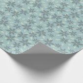 Blumenmille Fleurs Blume Muster Blau Geschenkpapier (Ecke)