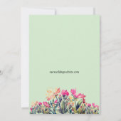 Blumenminze Green Save the Date Card Dankeskarte (Rückseite)