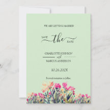 Blumenminze Green Save the Date Card