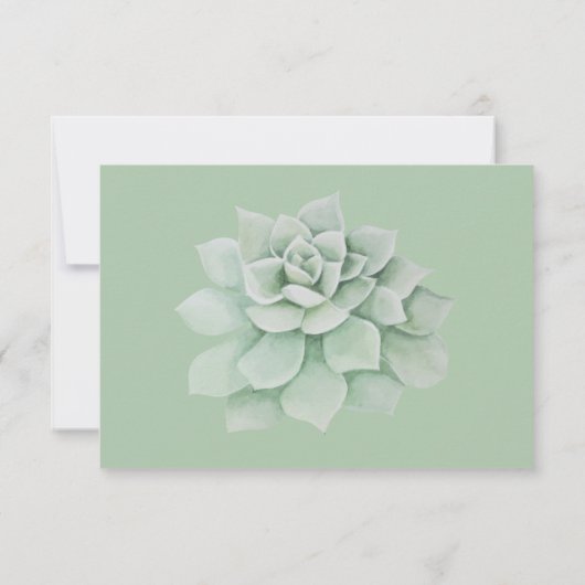 Blumenminze Grüne Kakteen-Reaktion RSVP Karte (Rückseite)