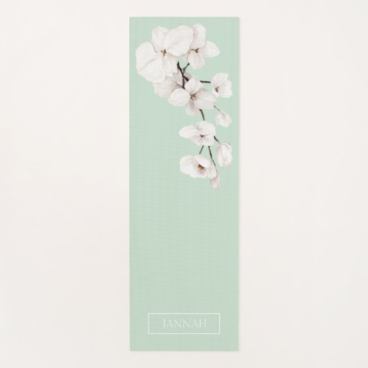 Blumenminze Grüne Orchideen Namensübung Yogamatte (Vorderseite)