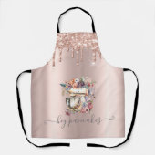 Blumenmischer Glitzer Tropfen Rose Gold Schürze (Vorderseite)