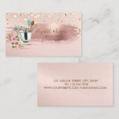 Blumenmischer, Goldene Konfetti, Pinselstriche Visitenkarte (Vorne/Hinten)