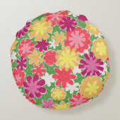 Blumenmischung Rundes Kissen (Rückseite)