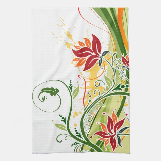 Blumenmode 1 Küchentuch (Vertikal)