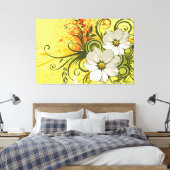 Blumenmode 9 überzogene Canvas Leinwanddruck (Insitu (Schlafzimmer))