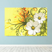 Blumenmode 9 überzogene Canvas Leinwanddruck (Insitu (Holzboden))