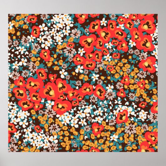 Blumenmode: Frühlingskleid drucken. Poster (Vorne)