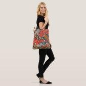 Blumenmode: Frühlingskleid drucken. Tasche (Am Model)