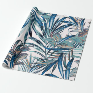 Blumenmode tropisches Vintage-Muster mit Palme  Geschenkpapier