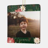 Blumenmodekinder fröhlich Weihnachten Foto Keramikornament (Links)