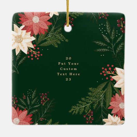 Blumenmodekinder fröhlich Weihnachten Foto Keramikornament (Rückseite)