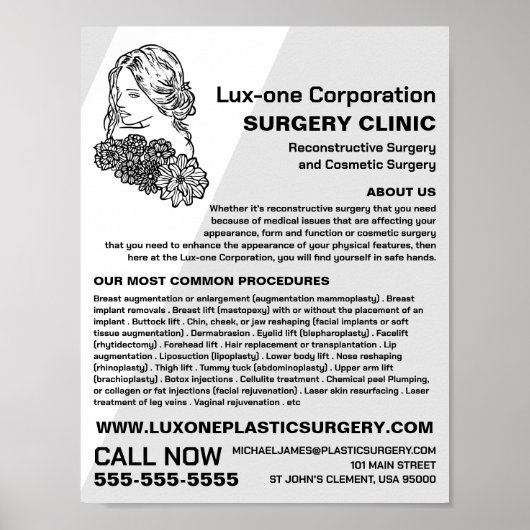 Blumenmodell, plastischer Chirurg, plastische Oper Poster (Vorne)