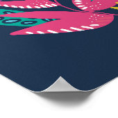 Blumenmodern blau, botanisch einfach poster (Ecke)