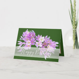 Blumenmodern Crocus Blume Bouquet Pink Geburtstag Karte