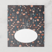 Blumenmodern Dark Simple Wedding Platzkarte (Außenseite Aufgefaltet)